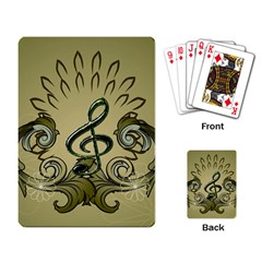 Decorative Clef With Damask In Soft Green Playing Card by FantasyWorld7