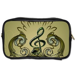 Decorative Clef With Damask In Soft Green Toiletries Bags by FantasyWorld7