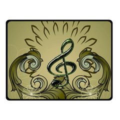 Decorative Clef With Damask In Soft Green Fleece Blanket (small)