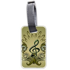 Decorative Clef With Damask In Soft Green Luggage Tags (two Sides) by FantasyWorld7