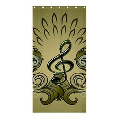 Decorative Clef With Damask In Soft Green Shower Curtain 36  X 72  (stall)  by FantasyWorld7