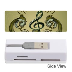 Decorative Clef With Damask In Soft Green Memory Card Reader (stick) 