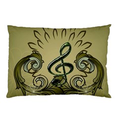 Decorative Clef With Damask In Soft Green Pillow Cases (two Sides)