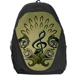 Decorative Clef With Damask In Soft Green Backpack Bag Front