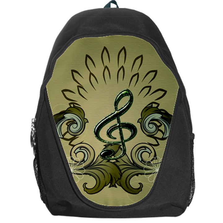 Decorative Clef With Damask In Soft Green Backpack Bag