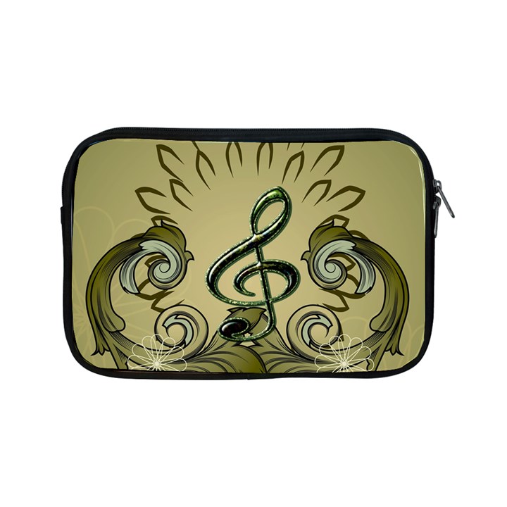 Decorative Clef With Damask In Soft Green Apple iPad Mini Zipper Cases