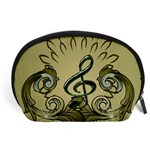 Decorative Clef With Damask In Soft Green Accessory Pouches (Large)  Front