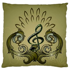 Decorative Clef With Damask In Soft Green Standard Flano Cushion Cases (one Side) 