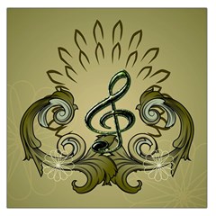 Decorative Clef With Damask In Soft Green Large Satin Scarf (square)