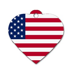 Usa1 Dog Tag Heart (two Sides)