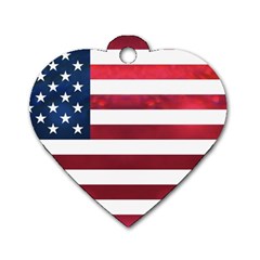 Usa2 Dog Tag Heart (one Side)