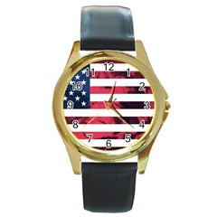 Usa5 Round Gold Metal Watches