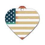 Usa7 Dog Tag Heart (One Side) Front