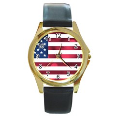 Usa9999 Round Gold Metal Watches by ILoveAmerica