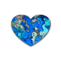 Cocos Reef Sinkholes Rubber Coaster (heart) 