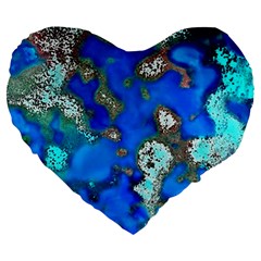 Cocos Reef Sinkholes Large 19  Premium Flano Heart Shape Cushions by CocosBlue