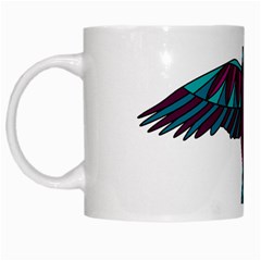 Stained Glass Bird Illustration  White Mugs