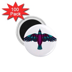 Stained Glass Bird Illustration  1 75  Magnets (100 Pack) 