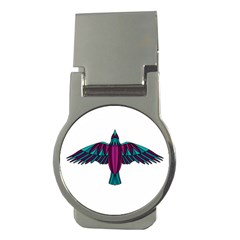 Stained Glass Bird Illustration  Money Clips (round) 