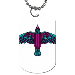 Stained Glass Bird Illustration  Dog Tag (one Side) by carocollins