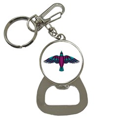 Stained Glass Bird Illustration  Bottle Opener Key Chains by carocollins