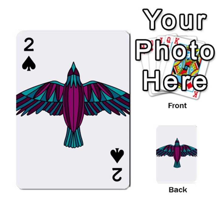 Stained Glass Bird Illustration  Playing Cards 54 Designs 