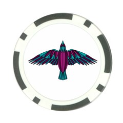 Stained Glass Bird Illustration  Poker Chip Card Guards