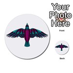 Stained Glass Bird Illustration  Multi-purpose Cards (Round)  Front 1