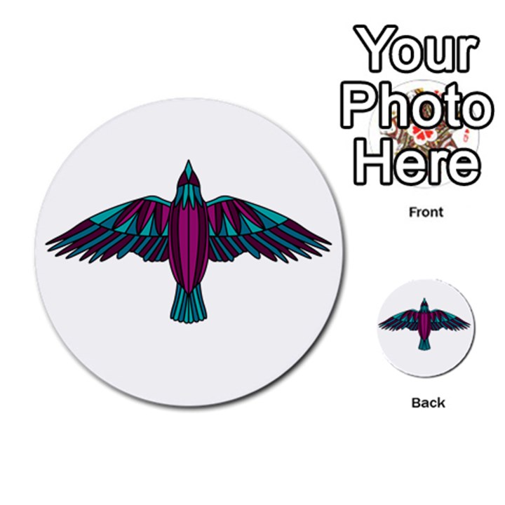 Stained Glass Bird Illustration  Multi-purpose Cards (Round) 