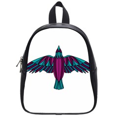 Stained Glass Bird Illustration  School Bags (small) 