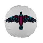 Stained Glass Bird Illustration  Standard 15  Premium Round Cushions Front