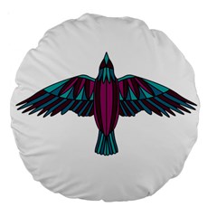 Stained Glass Bird Illustration  Large 18  Premium Round Cushions