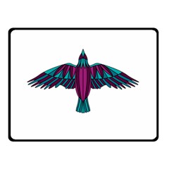 Stained Glass Bird Illustration  Double Sided Fleece Blanket (small) 