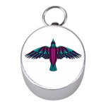 Stained Glass Bird Illustration  Mini Silver Compasses Front