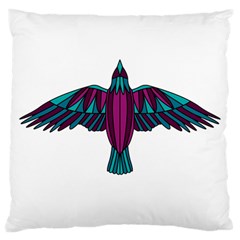 Stained Glass Bird Illustration  Large Flano Cushion Cases (two Sides) 