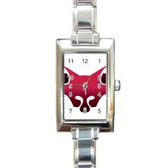 Fox Logo Red Gradient  Rectangle Italian Charm Watches