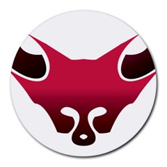 Fox Logo Red Gradient  Round Mousepads by carocollins