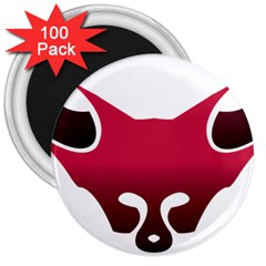 Fox Logo Red Gradient  3  Magnets (100 Pack)