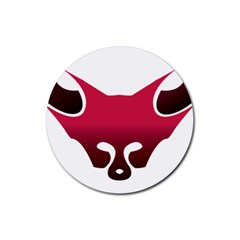 Fox Logo Red Gradient  Rubber Round Coaster (4 Pack) 