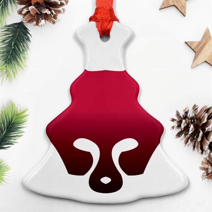 Fox Logo Red Gradient  Christmas Tree Ornament (2 Sides)