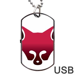 Fox Logo Red Gradient  Dog Tag Usb Flash (one Side) by carocollins