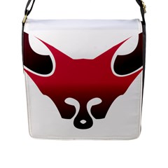 Fox Logo Red Gradient  Flap Messenger Bag (l) 