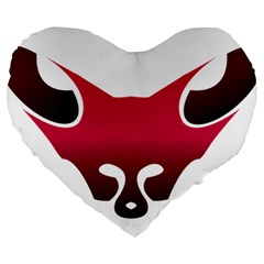 Fox Logo Red Gradient  Large 19  Premium Flano Heart Shape Cushions by carocollins