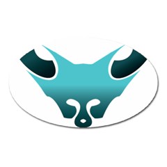 Fox Logo Blue Gradient Oval Magnet