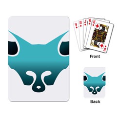 Fox Logo Blue Gradient Playing Card by carocollins