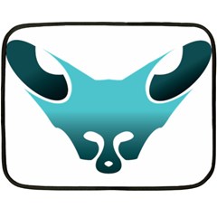 Fox Logo Blue Gradient Double Sided Fleece Blanket (Mini) 