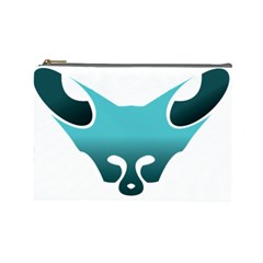 Fox Logo Blue Gradient Cosmetic Bag (Large) 