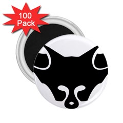 Black Fox Logo 2 25  Magnets (100 Pack) 