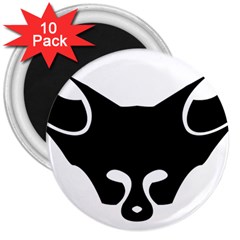 Black Fox Logo 3  Magnets (10 Pack) 