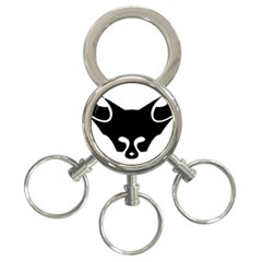 Black Fox Logo 3-ring Key Chains